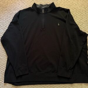 NEVER WORN Polo Ralph Lauren Luxury Jersey Quarter-Zip Black 5XB